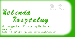 melinda kosztelny business card